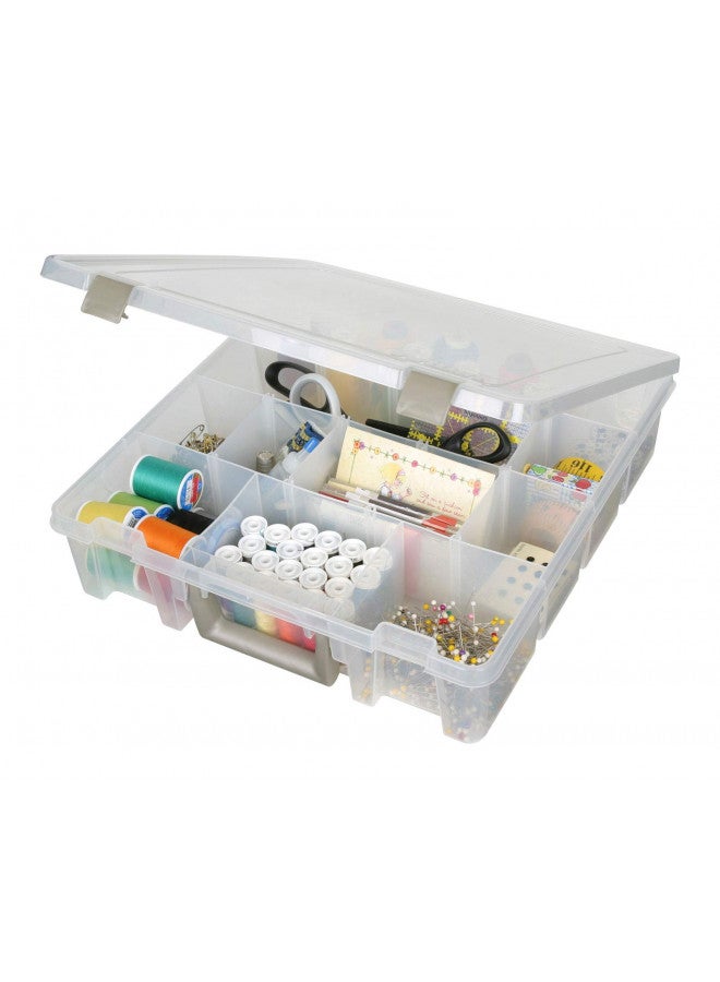 ArtBin 9007AB Super Satchel with Removable Dividers, Portable Art & Craft Organizer with Handle, [1] Plastic Storage Case, Clear - Image 3