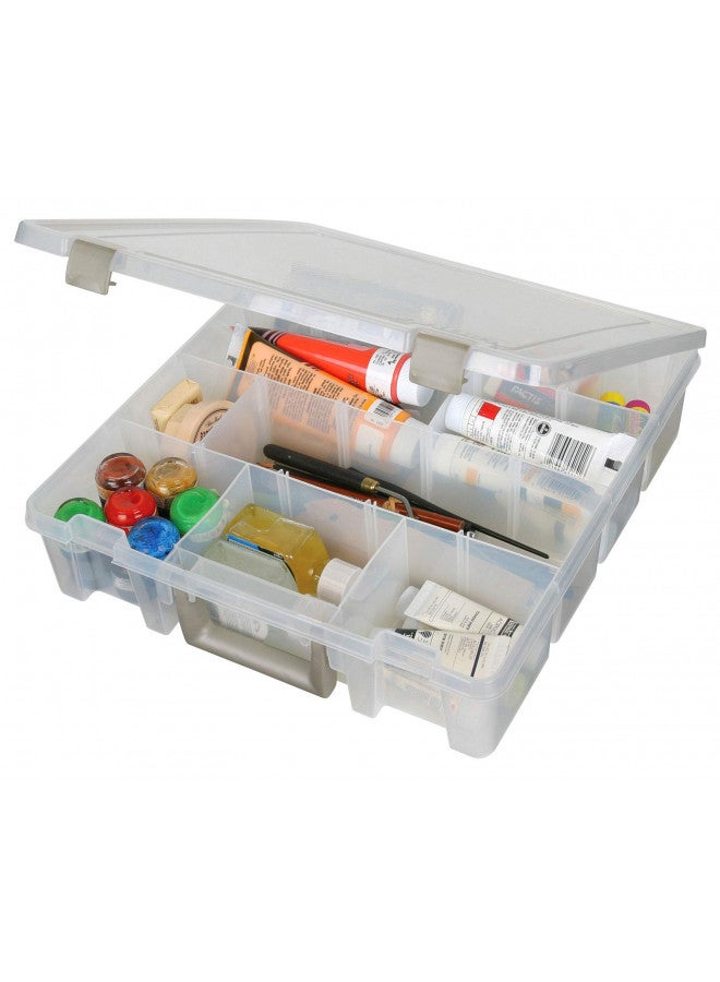 ArtBin 9007AB Super Satchel with Removable Dividers, Portable Art & Craft Organizer with Handle, [1] Plastic Storage Case, Clear - Image 4