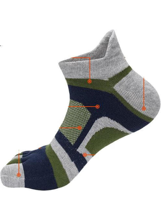 Tfo Outdoor Five-Toe Socks, Comfortable Breathable Functional Hiking Socks, Wear-Resistant Toe Socks 2202439, Men'S Army Green - Image 1