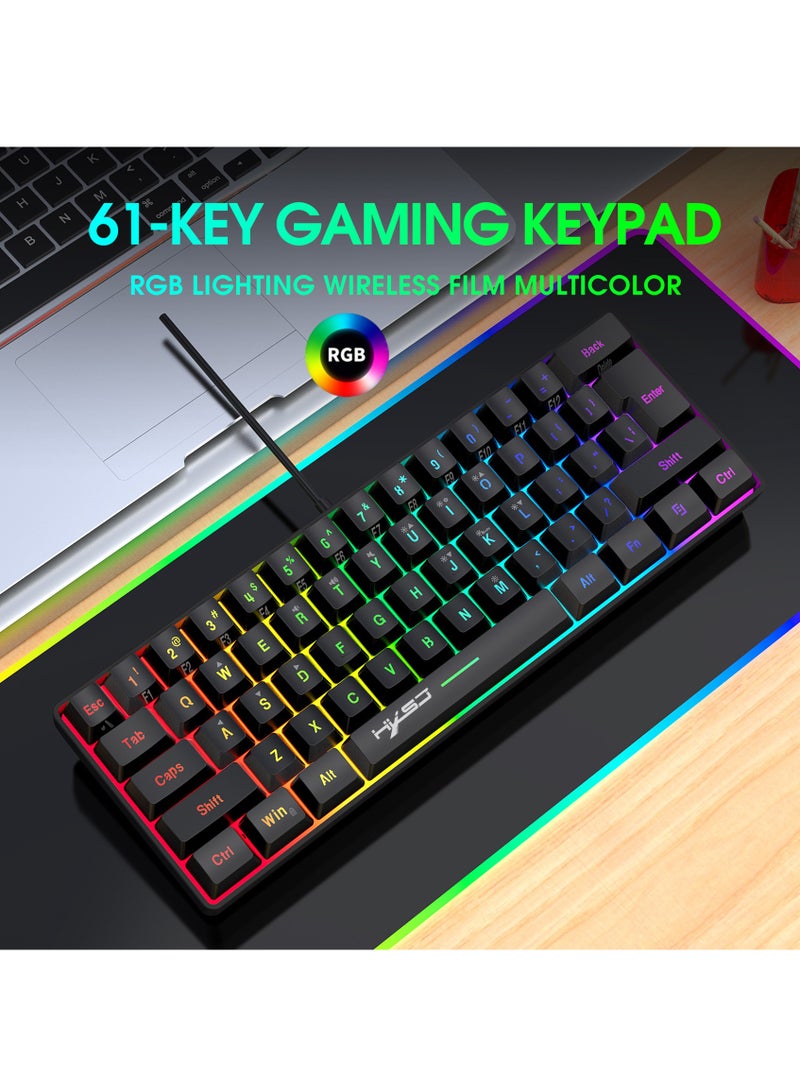 HXSJ V700  Keyboard and T66 Wireless Gaming Mouse Set, Wired/Wireless/Bluetooth Tri Modes Gaming Mouse  - Image 3