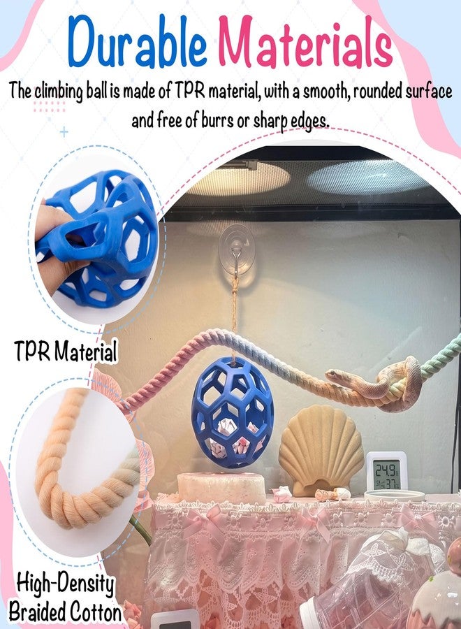 Niuohoy Snake Enrichment Toys Ball Snake Enclosure Accessories Reptile Climbing Decor with Clear Suction Cups, Suitable for Chameleons, Corn Snakes, Ball Python, and Other Reptiles - Image 3