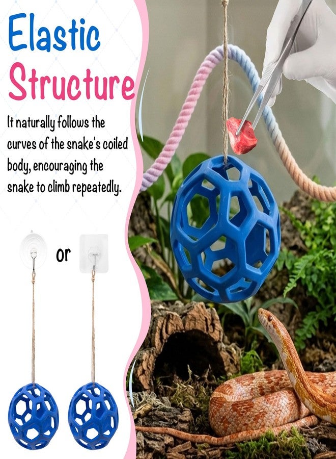 Niuohoy Snake Enrichment Toys Ball Snake Enclosure Accessories Reptile Climbing Decor with Clear Suction Cups, Suitable for Chameleons, Corn Snakes, Ball Python, and Other Reptiles - Image 4