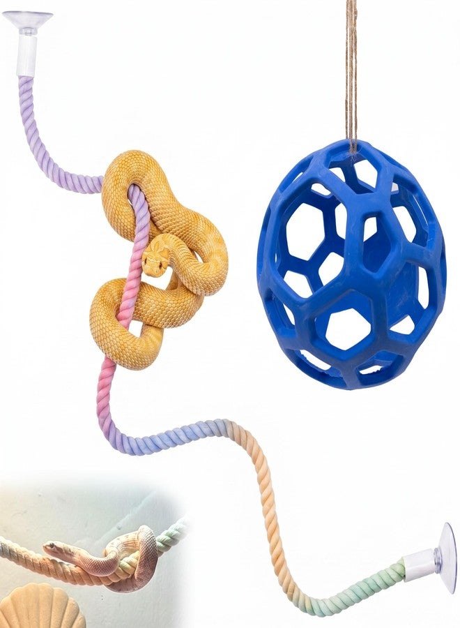 Niuohoy Snake Enrichment Toys Ball Snake Enclosure Accessories Reptile Climbing Decor with Clear Suction Cups, Suitable for Chameleons, Corn Snakes, Ball Python, and Other Reptiles - Image 1