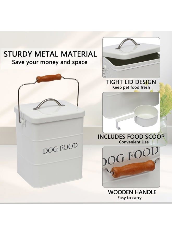 Morezi Dog Food Treat Storage Container with lid scoop included - Perfect Farmhouse Dog Food Bin for Kitchen Countertop, Shelf, Decoration Home - Dog Food - White - Image 4
