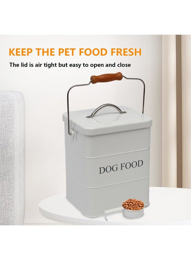 Morezi Dog Food Treat Storage Container with lid scoop included - Perfect Farmhouse Dog Food Bin for Kitchen Countertop, Shelf, Decoration Home - Dog Food - White - Image 5