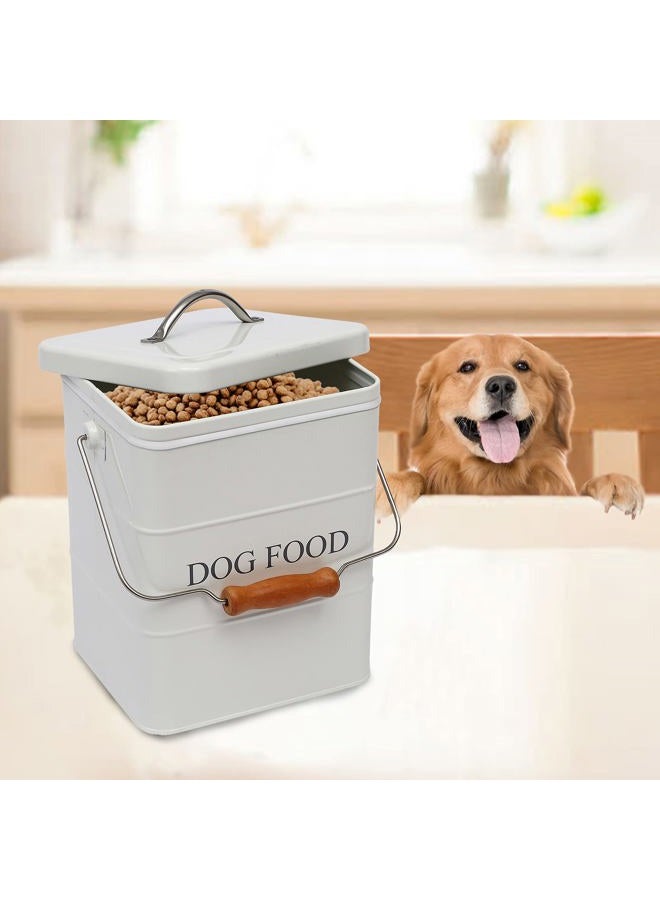 Morezi Dog Food Treat Storage Container with lid scoop included - Perfect Farmhouse Dog Food Bin for Kitchen Countertop, Shelf, Decoration Home - Dog Food - White - Image 2