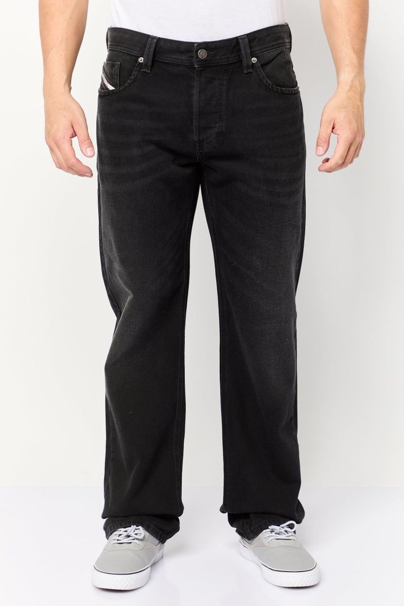 DIESEL Men Markee Straight Fit Washed No-Stretch Denim Jeans, Black  - Image 1