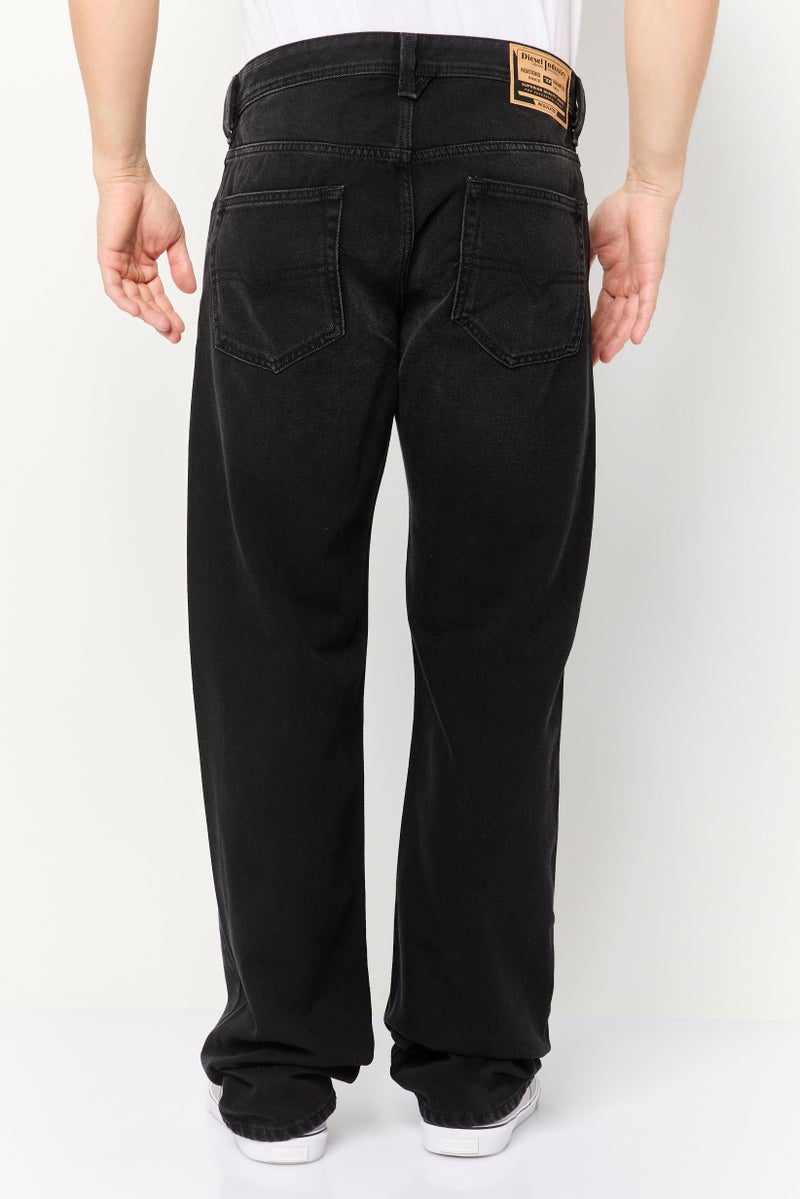 DIESEL Men Markee Straight Fit Washed No-Stretch Denim Jeans, Black  - Image 4