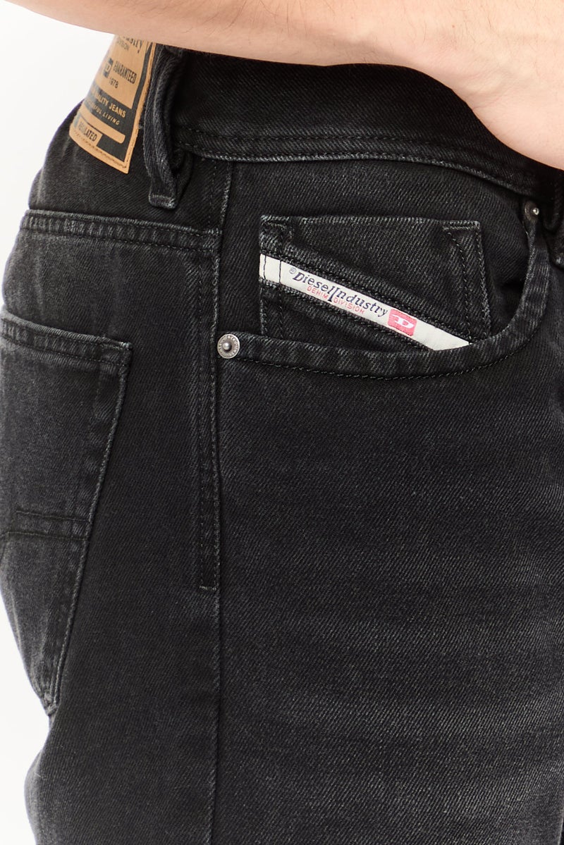 DIESEL Men Markee Straight Fit Washed No-Stretch Denim Jeans, Black  - Image 3