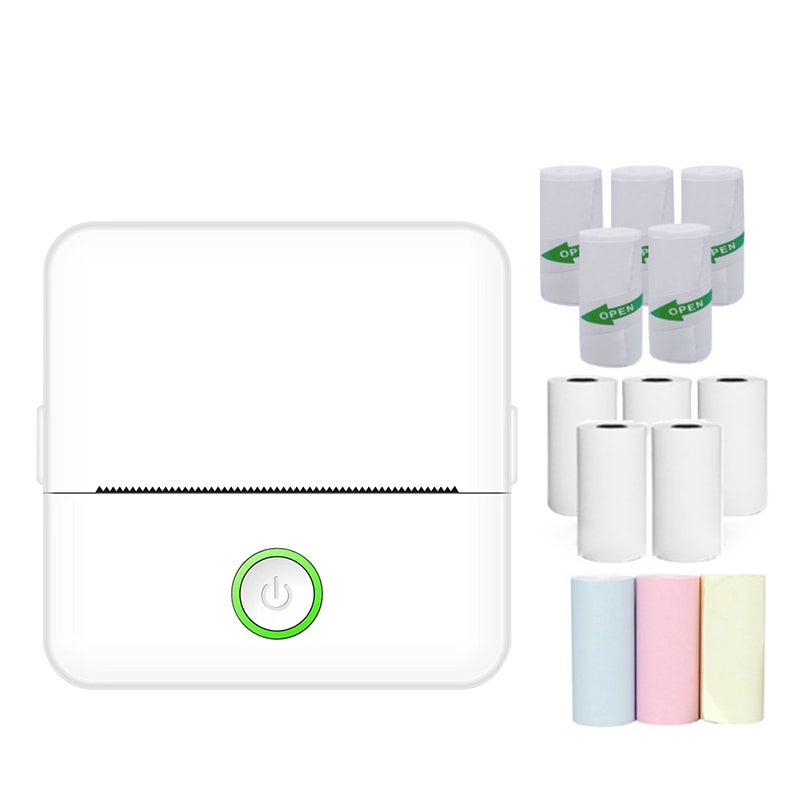 Mini Portable Printer: White, High-clear Printing - One-click Printing Sticker Printer for Home Office, Study Room & Memory Preservation - Image 1