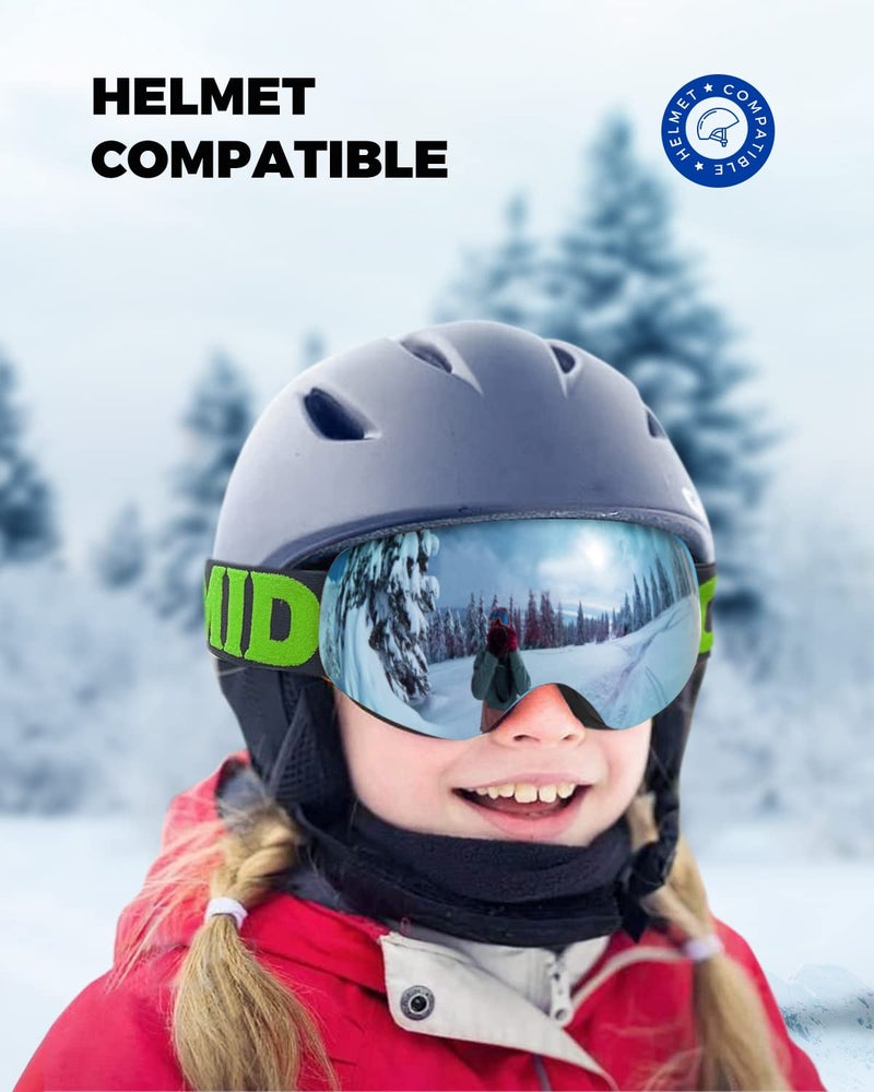 OMID Kids Ski Goggles, Z1 Anti-fog UV Protection Snow Goggles Frameless OTG Snowboard Goggles for Boys Girls Youth - Image 5