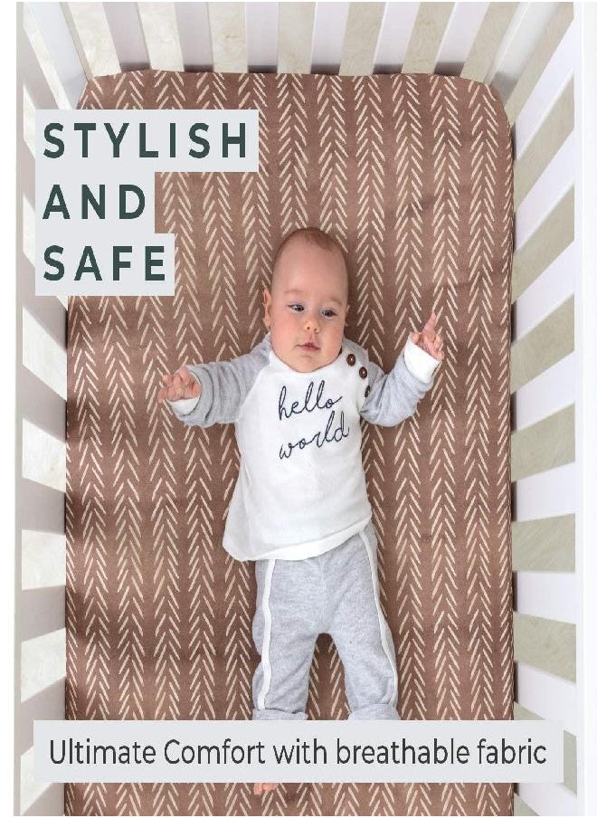 Pobibaby - Pobibaby - 2 Pack Premium Pack N Play Sheets Fitted for Standard Pack and Plays and Mini Cribs - Ultra-Soft Cotton Blend, Stylish Woodland Pattern, Safe and Snug for Baby (Wildlife) - Image 1