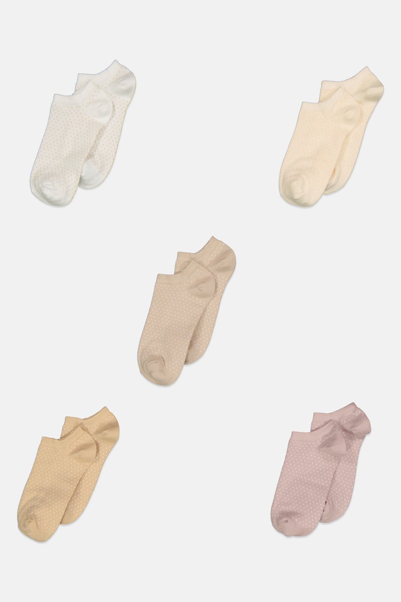 XOXO Women 5 Pairs Micro Dot Ankle Socks, Multicolor - Image 1
