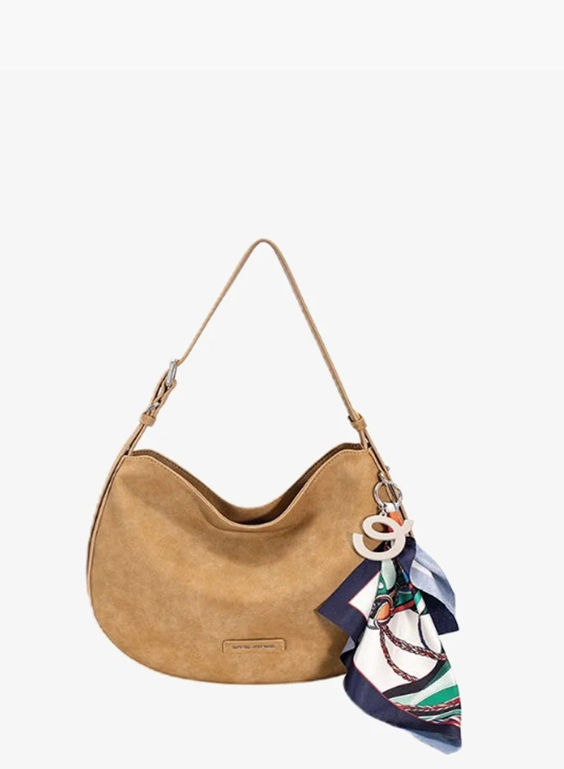 David Jones Slouchy faux leather shoulder bag model CM7792-1| Hobo design work and office, everyday, meetings and casual style bag for women| multi pocket hand and shoulder bag for all seasons
