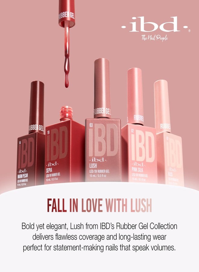 IBD Rubber Gel Polish - Lush, LED/UV Soak Off Builder Gel for Nails, Strengthening Base Coat for Nail Polish & Extensions, 0.5 fl oz - Image 5