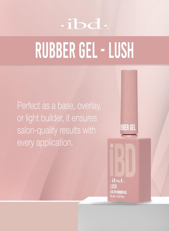 IBD Rubber Gel Polish - Lush, LED/UV Soak Off Builder Gel for Nails, Strengthening Base Coat for Nail Polish & Extensions, 0.5 fl oz - Image 4