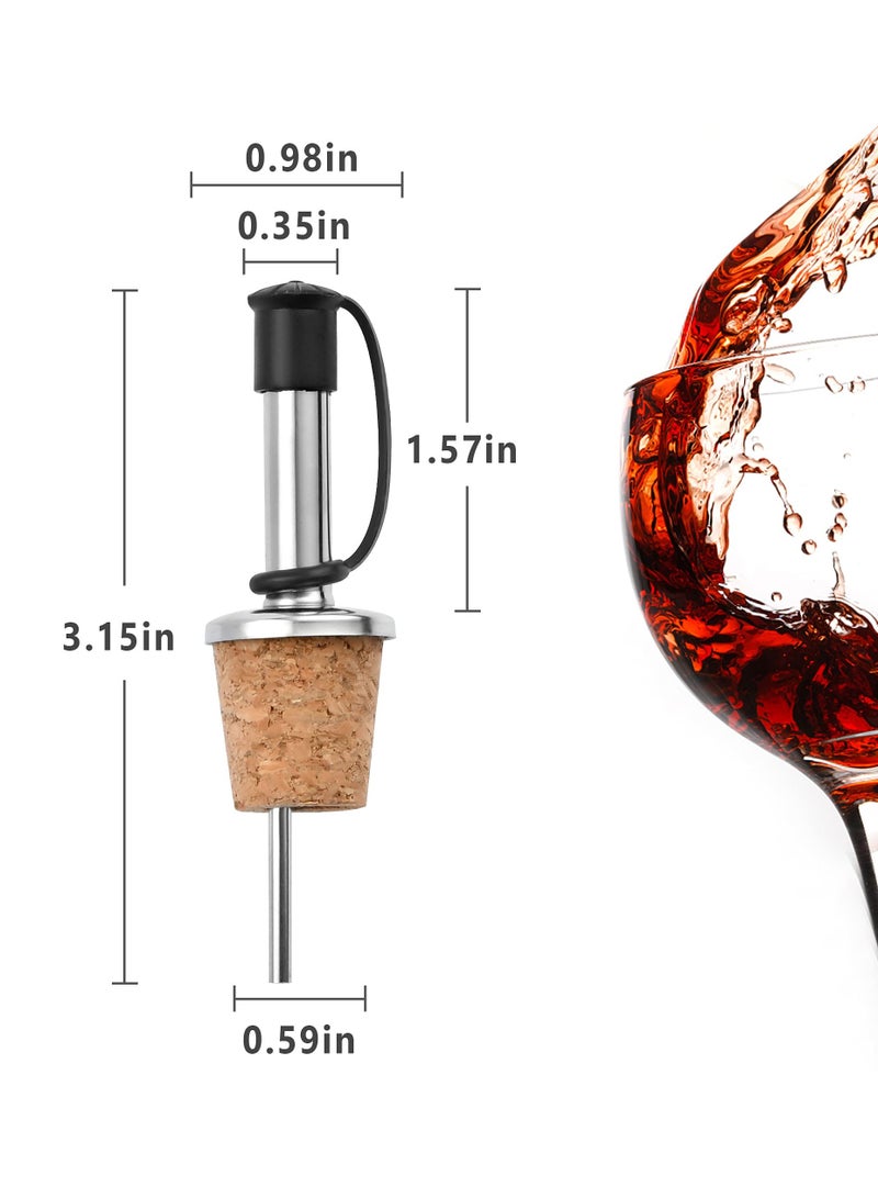 Excefore 16 Pack Cork Bottle Spouts, Stainless Steel Oil Bottle Stoppers, Bottle Dividers with Dust Caps, Oil Pour Spouts Rubber Bottle Corks for Olive Oil and Vinegar Bottles - Image 4