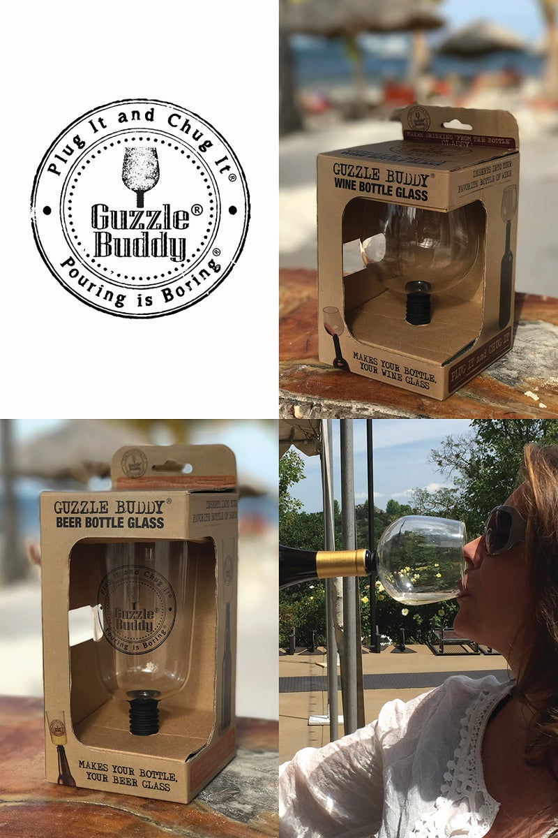 Guzzle Buddy The Ultimate Wine Glass, Decanter, Stopper, Cup, All-in-One, Safe & Easy Way to Enjoy Alcohol, Bar Accessories, Plug it and Chug it, Red or White - Image 3