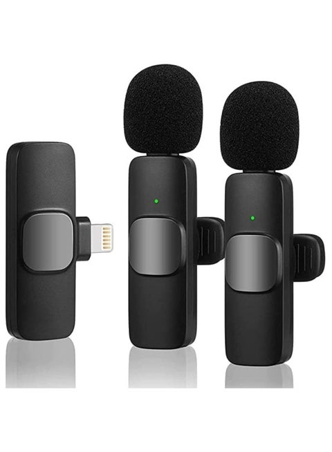 Wireless Lavalier Microphone for iPhone iPad, Plug-Play Wireless Mic for Recording, Live Stream, YouTube, TikTok, Facebook, Noise Reduction Auto-Sync
