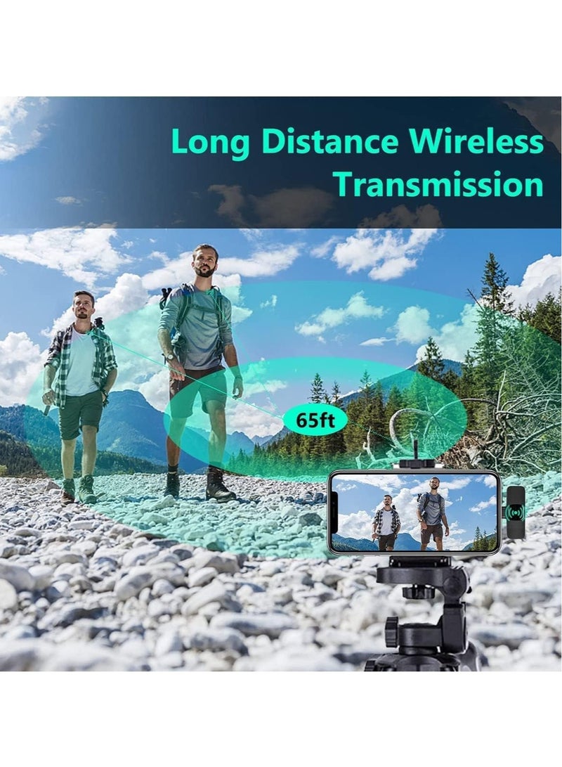 Wireless Lavalier Microphone for iPhone iPad, Plug-Play Wireless Mic for Recording, Live Stream, YouTube, TikTok, Facebook, Noise Reduction Auto-Sync