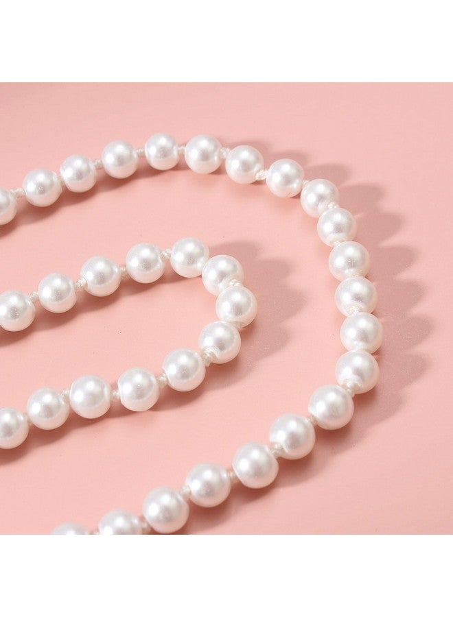 Merdia Elegant Women Lady Long White Sweater Created Pearl Necklace Beaded Necklace - Image 4