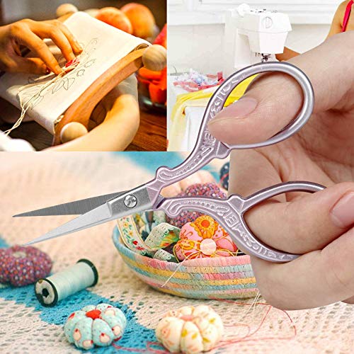 BIHRTC 3.6 Inch Little Stainless Steel Sharp Scissors Sewing Craft DIY Tools Shears for Embroidery Needlework Office Craft Houshold Needlepoint Scissors - Image 5
