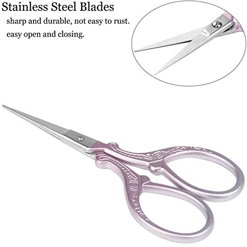 BIHRTC 3.6 Inch Little Stainless Steel Sharp Scissors Sewing Craft DIY Tools Shears for Embroidery Needlework Office Craft Houshold Needlepoint Scissors - Image 3