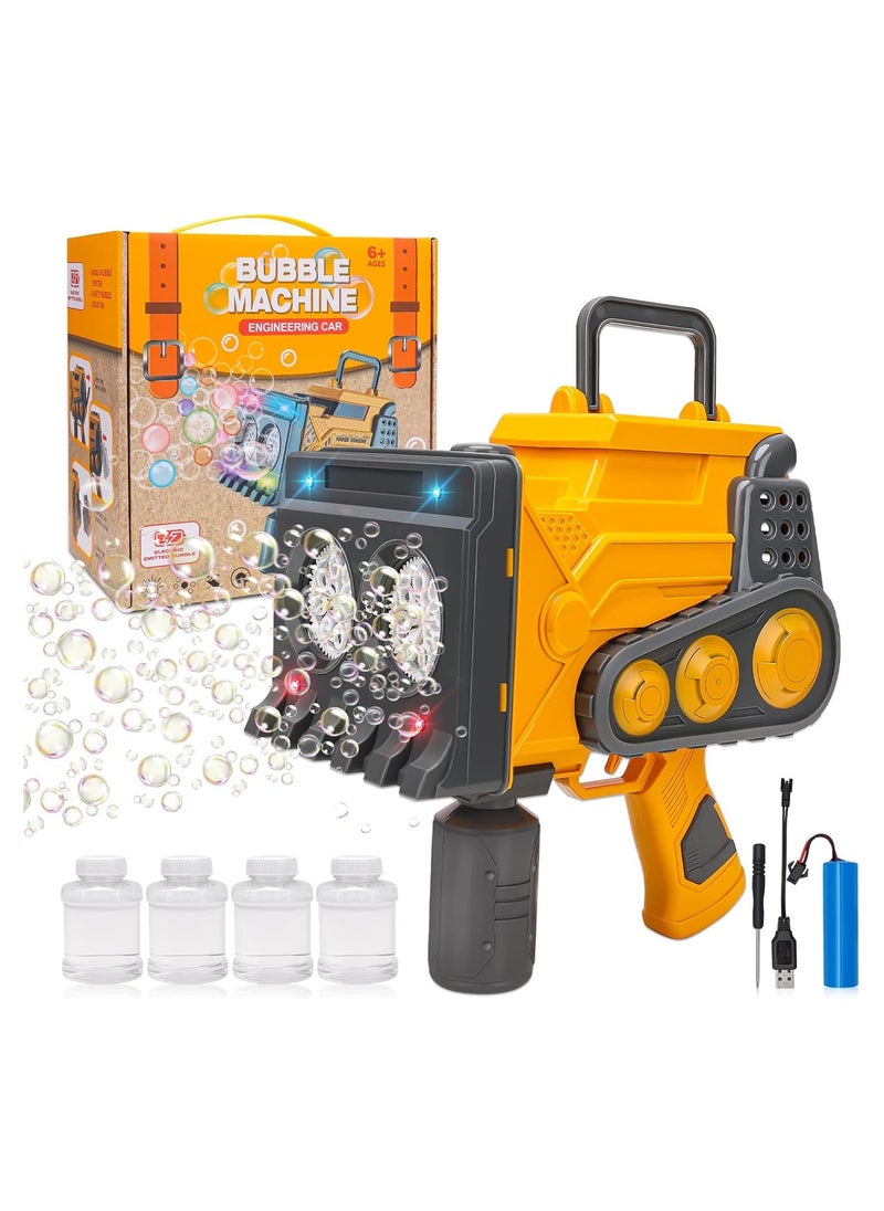 Bubble - Automatic Bubble Gun Spraying Big Bubbles Engineering Car Electric Bubble Machine With Colorful Lights & Bubble Solution For Kids Adults Bubble Maker For Indoor And Outdoor Play - Image 1