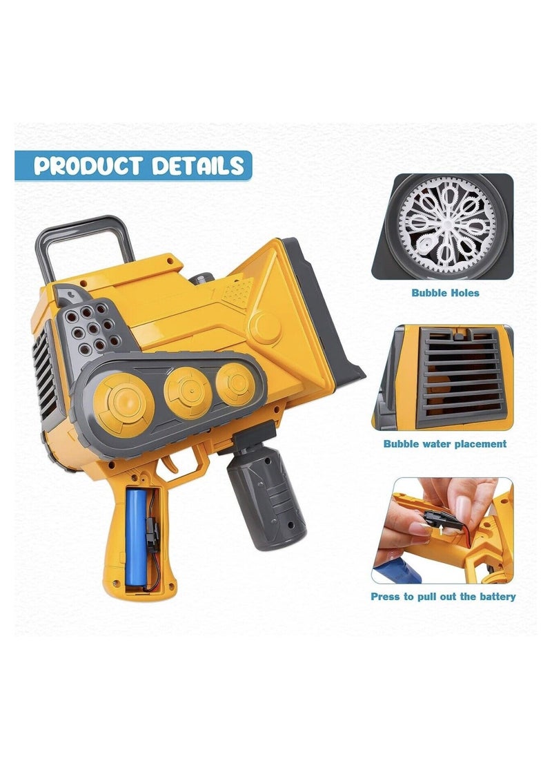 Bubble - Automatic Bubble Gun Spraying Big Bubbles Engineering Car Electric Bubble Machine With Colorful Lights & Bubble Solution For Kids Adults Bubble Maker For Indoor And Outdoor Play - Image 1