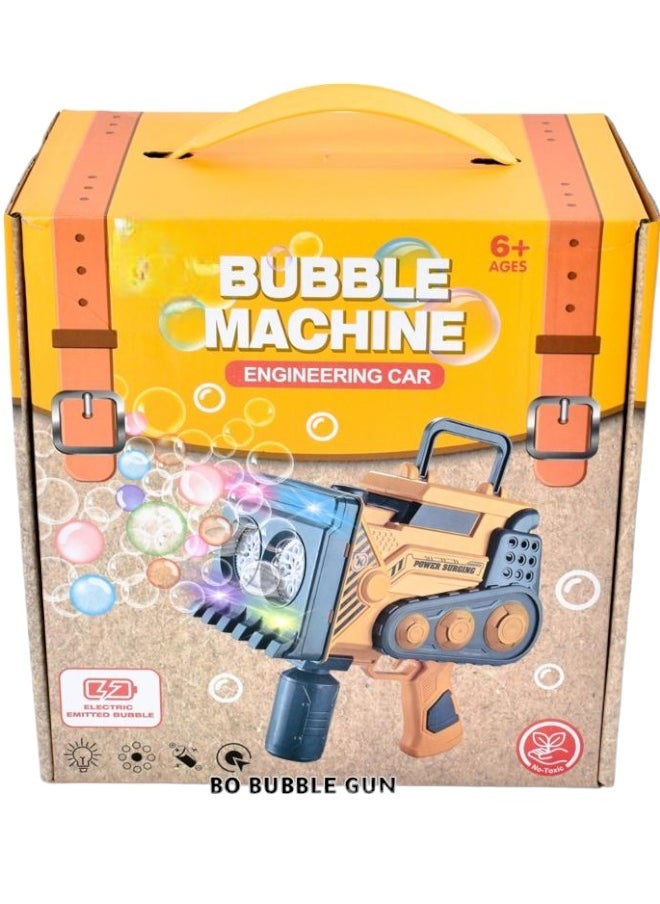 Bubble - Automatic Bubble Gun Spraying Big Bubbles Engineering Car Electric Bubble Machine With Colorful Lights & Bubble Solution For Kids Adults Bubble Maker For Indoor And Outdoor Play - Image 1