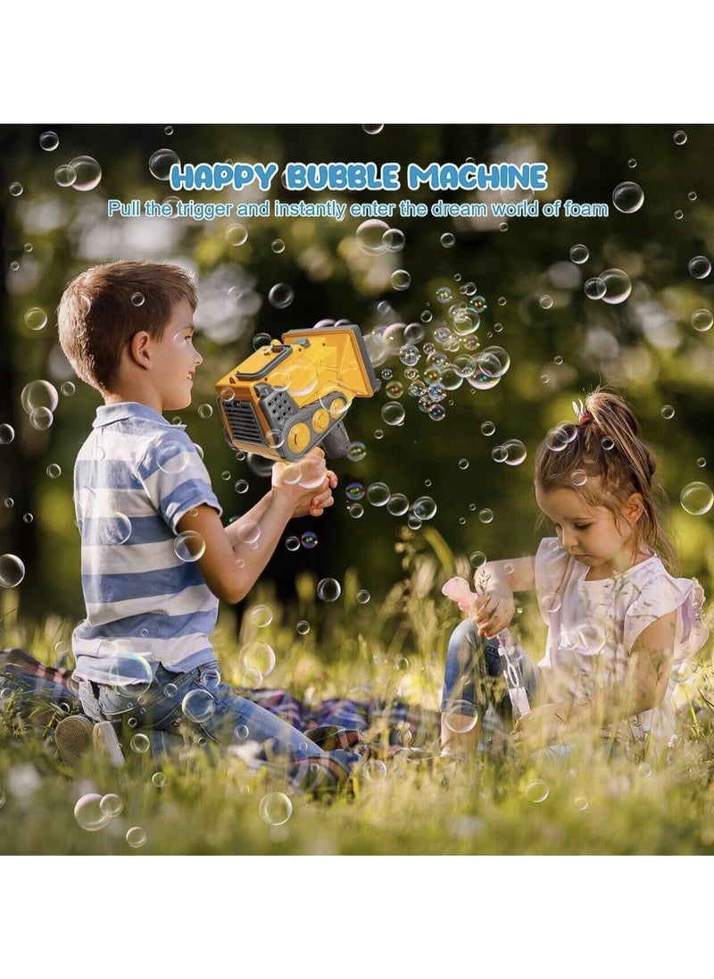 Bubble - Automatic Bubble Gun Spraying Big Bubbles Engineering Car Electric Bubble Machine With Colorful Lights & Bubble Solution For Kids Adults Bubble Maker For Indoor And Outdoor Play - Image 1