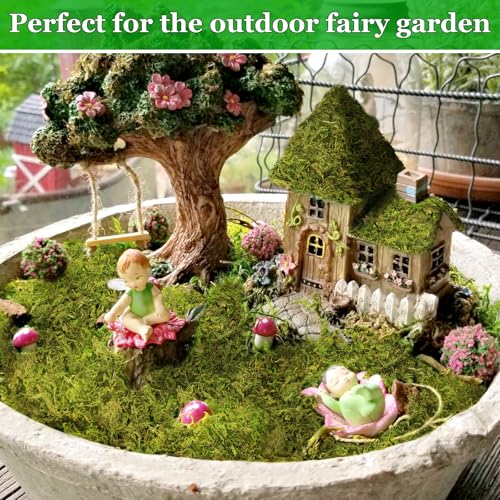 Riare 7OZ Artificial Fake Moss for Fake Plants Indoor- Premium Faux Craft Moss for Potted Plant, Fresh Forest Green for Hamsters Micro-Landscape Terrariums Centerpieces Decor - Image 5