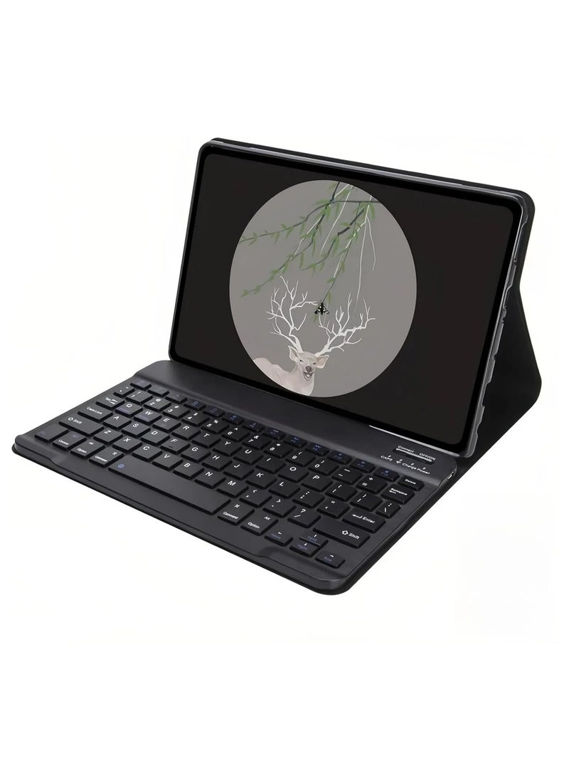 General Arabic and English Keyboard Case Compatible with Lenovo Idea Tab Pro 12.7 inch 2025 Slim Protective Case with Detachable Wireless Bluetooth Keyboard 