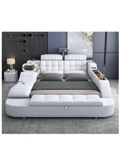 AWD Smart Bed Provided with Projector, Wireless Charging, Bluetooth Speaker, Stool, Small Dressing Table, Safe Box, Side Cabinet and Massage for Back and Neck. King Size Smart Bed.  - Image 1