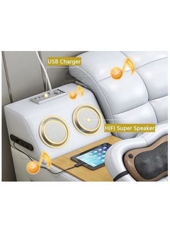 AWD Smart Bed Provided with Projector, Wireless Charging, Bluetooth Speaker, Stool, Small Dressing Table, Safe Box, Side Cabinet and Massage for Back and Neck. King Size Smart Bed.  - Image 4