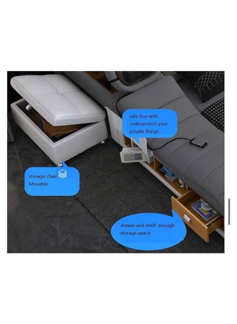 AWD - Smart Bed Provided with Projector, Wireless Charging, Bluetooth Speaker, Stool, Small Dressing Table, Safe Box, Side Cabinet and Massage for Back and Neck. King Size Smart Bed. - Image 1