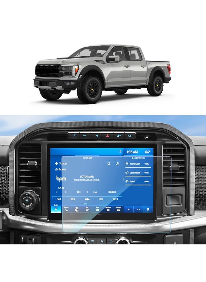 SKTU Screen Protector Foils for 2021 2022 2023 F-150 F150 SYNC4 12In Navigation Display Tempered Glass 9H Hardness HD Clear 12 Inch LCD GPS Touch Screen Protective Film (Glass Protector) - Image 1