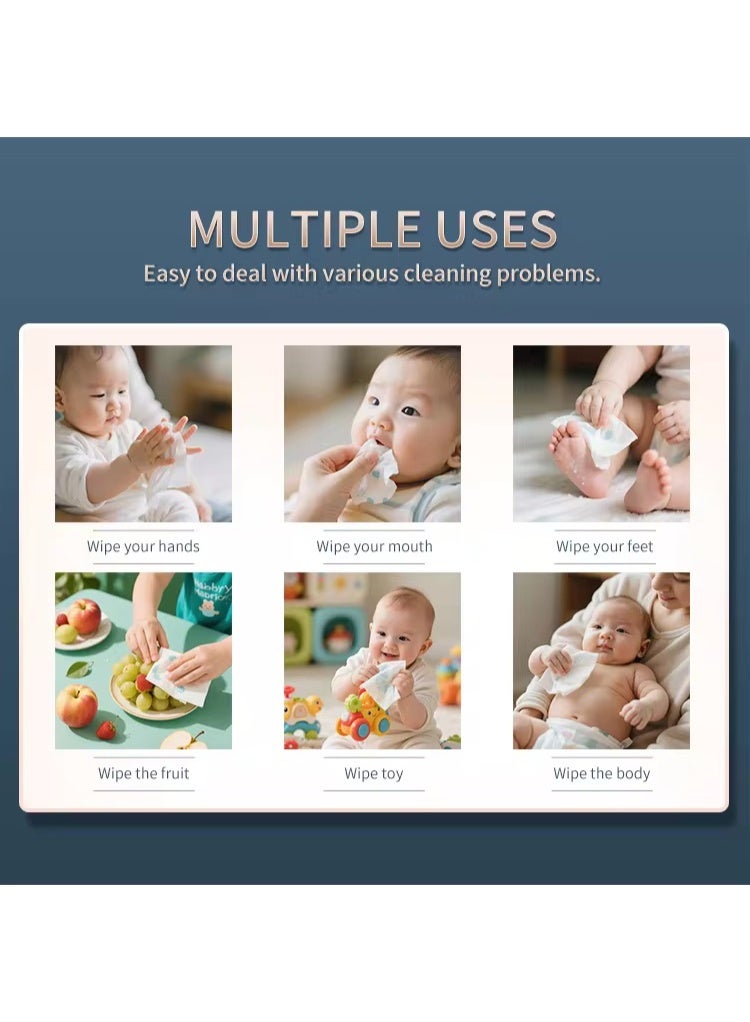 28 Packs Baby Wipes 848 Count (720 large-size + 128 mini-size) Family Pack, 99.9% EDI Purified Water Alcohol-Free, Per Wipe, Gentle for Newborn & Sensitive Skin - Image 5