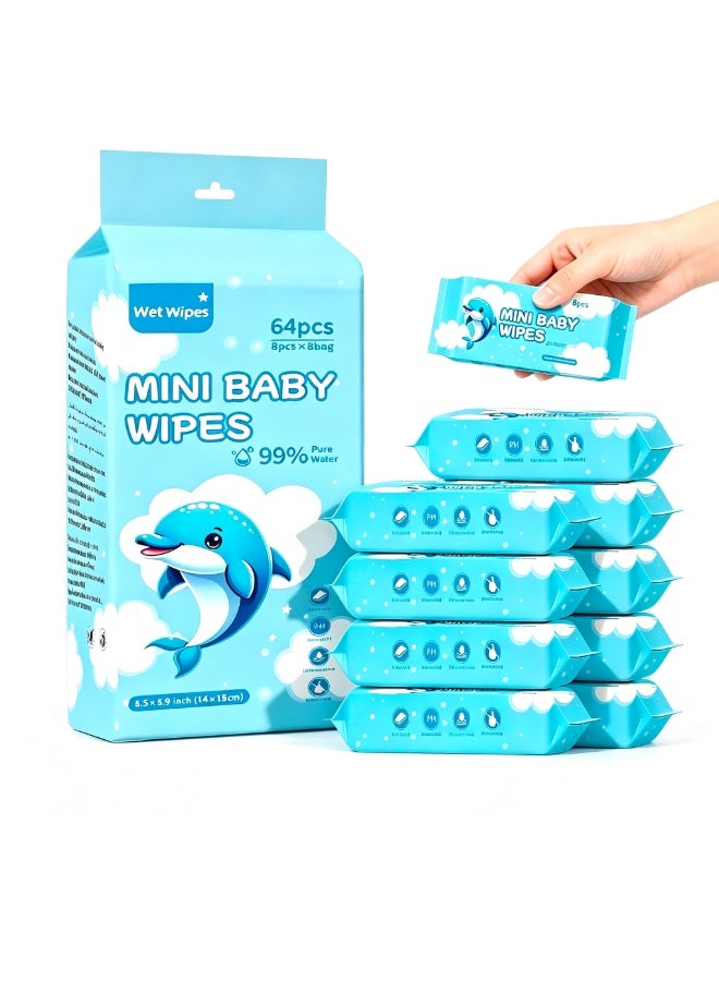 28 Packs Baby Wipes 848 Count (720 large-size + 128 mini-size) Family Pack, 99.9% EDI Purified Water Alcohol-Free, Per Wipe, Gentle for Newborn & Sensitive Skin - Image 2