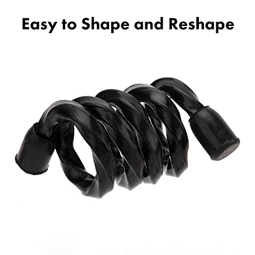 Gesipor 6 PCS 24-Inch Silicone Cable Ties Dia 5mm Reusable Steel-Core Rubber Twist Ties Bendable Cable Ties for Bundling and Holding, All Purpose Cord Tie for Indoor and Outdoor (Black) - Image 3