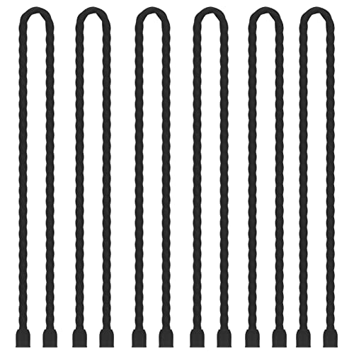 Gesipor 6 PCS 24-Inch Silicone Cable Ties Dia 5mm Reusable Steel-Core Rubber Twist Ties Bendable Cable Ties for Bundling and Holding, All Purpose Cord Tie for Indoor and Outdoor (Black) - Image 1