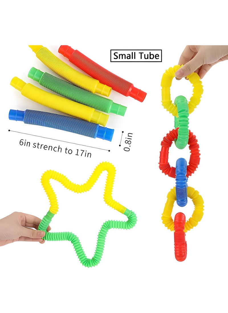 MAGIC VAULT - iCool Newest Sensory Fidget Toy Set 12 PCS Pack with Big Pop Tubes Fidget Toy and Mini Pop Tubes Fidget Toys - Image 1
