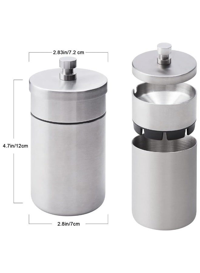 JZS Stainless Steel Auto Ashtrays with Lid Car Ashtray Smell Proof Portable Smokeless Detachable Windproof Extinguished Butt Bucket Ash Tray for Car Cup Holder,Gold - Image 2