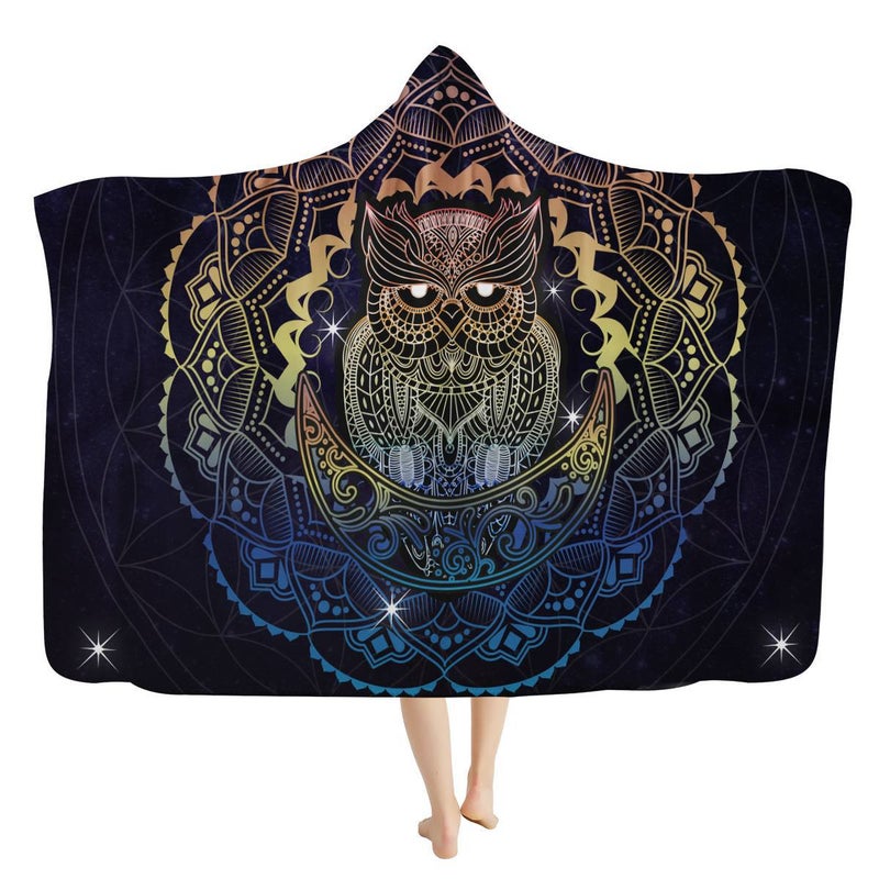 Tribal Totem Print Large Hooded Blanket FLL173Z90 