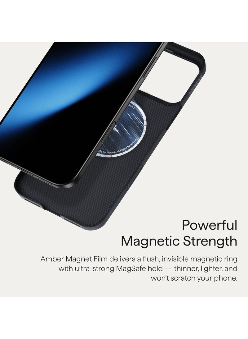 Raxoom pitaka for iPhone 17 Pro Max Case 6.9" with Camera Control Button, Compatible with MagSafe, Ultra-Slim Case with Caseless Touch Feeling, 600D Aramid Fiber Woven, Black/Grey(Twill) - Image 2