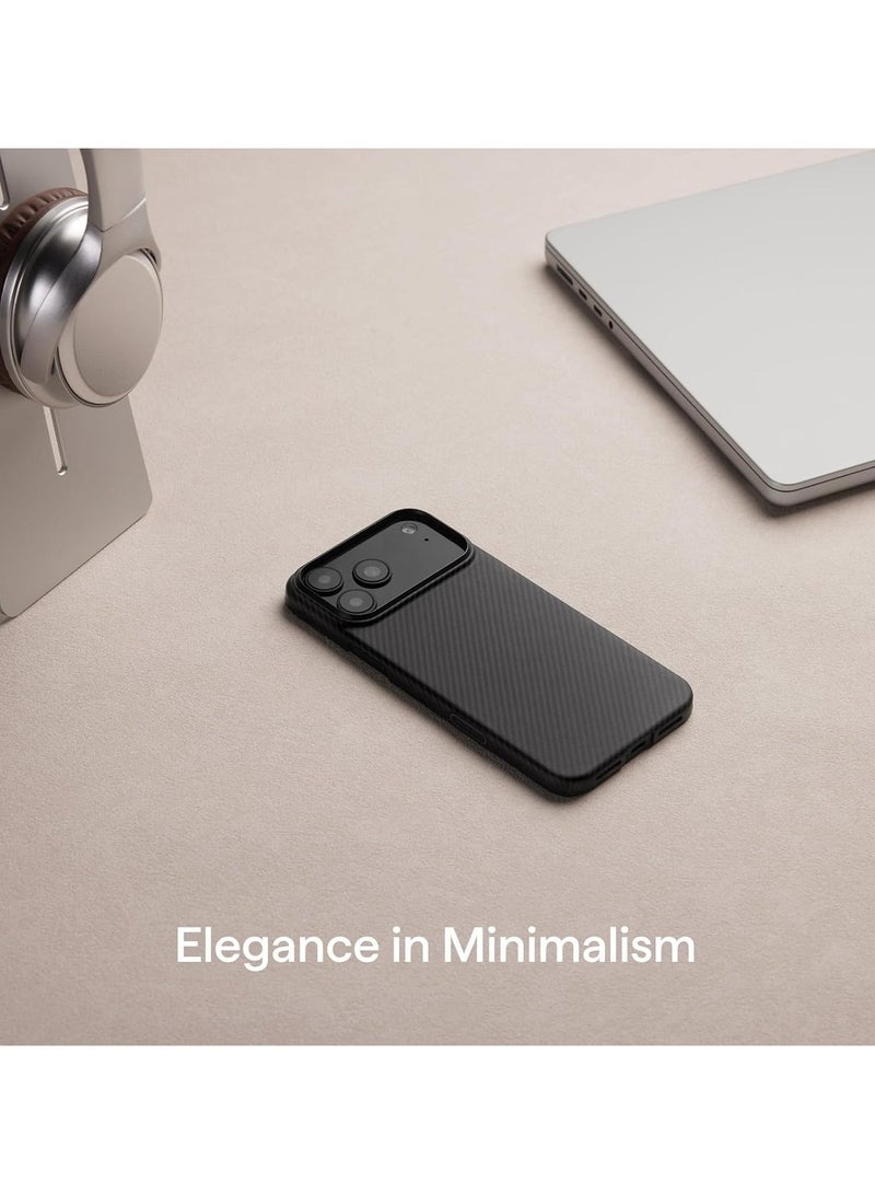 Raxoom pitaka for iPhone 17 Pro Max Case 6.9" with Camera Control Button, Compatible with MagSafe, Ultra-Slim Case with Caseless Touch Feeling, 600D Aramid Fiber Woven, Black/Grey(Twill) - Image 3