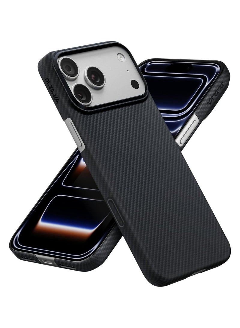 Raxoom pitaka for iPhone 17 Pro Max Case 6.9" with Camera Control Button, Compatible with MagSafe, Ultra-Slim Case with Caseless Touch Feeling, 600D Aramid Fiber Woven, Black/Grey(Twill) - Image 1