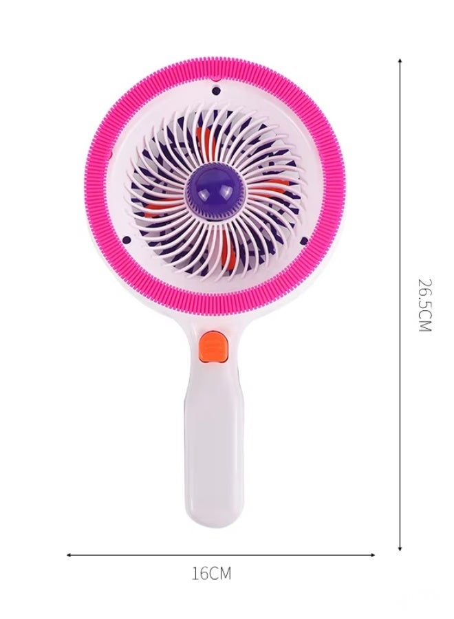 دي اي تي DAT لعبة منفاخ فقاعات بمروحة مع محلول فقاعات وصحن، تشغيل بزر واحد لفقاعات كبيرة، 26.5CM x 16CM، وردي/أبيض/بنفسجي، للأطفال للعب الخارجي والحفلات - Image 2