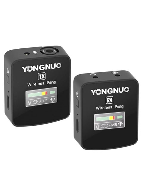 YONGNUO Feng 2.4G Wireless Collar-Clip Microphone, Wireless Lavalier Microphone System with Transmitter Receiver, for DSLR Cameras Camcorders, iPhone Android YouTube Tiktok Vlogging
