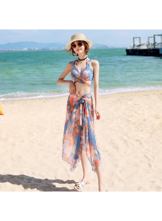 Skin-friendly Yifu Sun Protection Swimsuit For Women, Bikini Three-piece Set, Korean Hot Spring Boyshort, Fashionable Slimming, Korean Style Two-piece Swimwear - Image 2